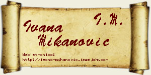 Ivana Mikanović vizit kartica